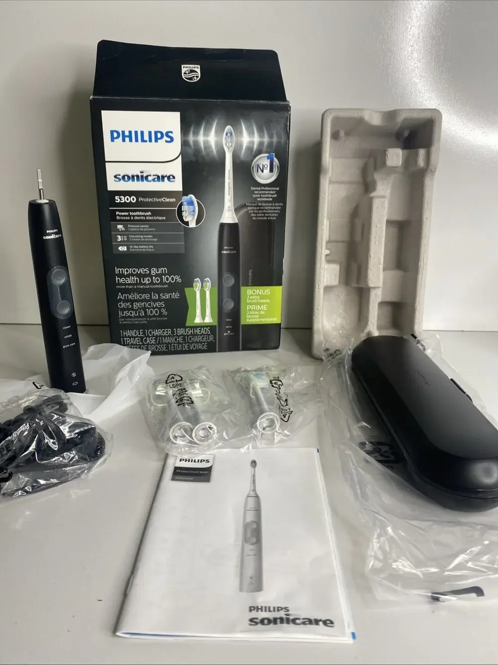 Philips Sonicare ProtectiveClean 5300 Rechargeable Electric Toothbrush, Black